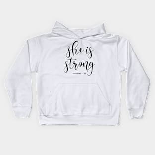 She is strong Kids Hoodie